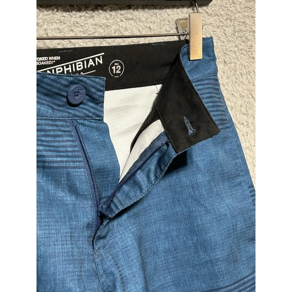 Vans Vanphibian Boardshorts Boys Size 12 Blue Skateboard Skater Swimwear Youth